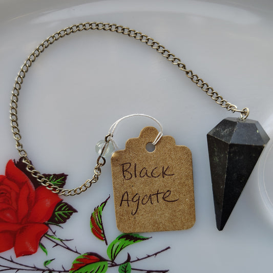 Black Agate Point Pendulum